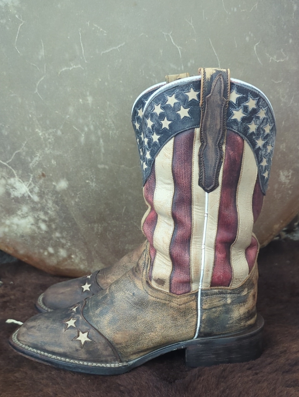 DAN POST DP3914 "Betsy" American Flag cowgirl western boots square toe sz 8.5 - Picture 2 of 15